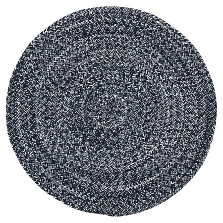 Flowers First 4 x 4 ft. Braided Contemporary Round Rug, Black FL1881735